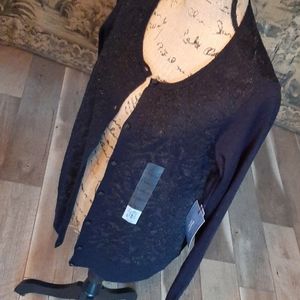 Simply Vera Wang NEW sparkle pattern sweater L